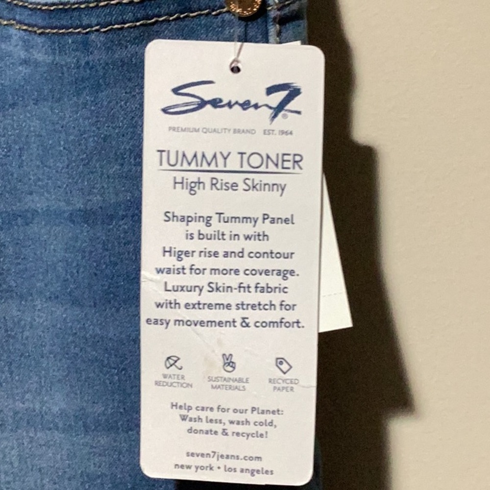 Seven7 Tummy Toner Denim Leggings - Size 6 - Picture 2 of 10